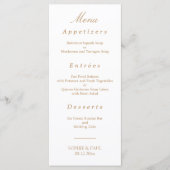 Elegant White Golden Beige Wedding Menu (Voorkant)
