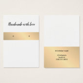 Elegant White Golden Stripe Earring Kaart (Voorkant /achterkant)