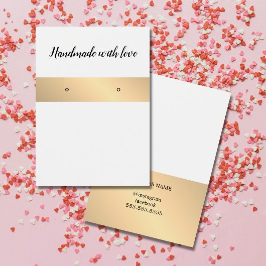 Elegant White Golden Stripe Earring Kaart