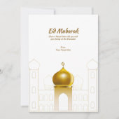 Elegant White | Goud Dome Islamitisch Wenskaart Kaart (Voorkant)