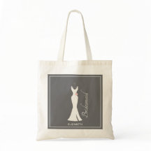 Elegant White Gown on Grey - Bridesmaid