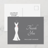 Elegant White Gown on Grey - Stijlvol Briefkaart (Voorkant / Achterkant)