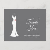 Elegant White Gown on Grey - Stijlvol Briefkaart (Voorkant)