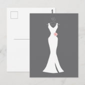 Elegant White Gown on Grey - Stijlvol Eenvoudig de Briefkaart (Voorkant / Achterkant)