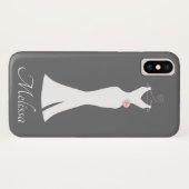 Elegant White Gown on Grey - Stijlvol Eenvoudig de Case-Mate iPhone Case (Achterkant (horizontaal))