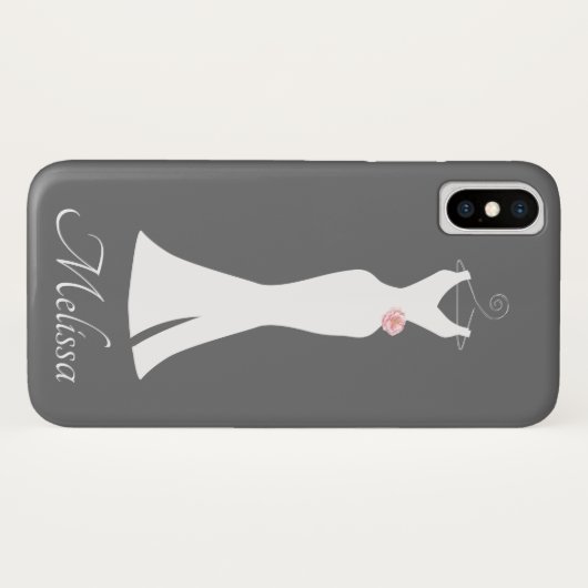 Elegant White Gown on Grey - Stijlvol Eenvoudig de Case-Mate iPhone Case (Achterkant (horizontaal))
