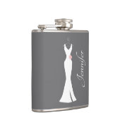 Elegant White Gown on Grey - Stijlvol Eenvoudig de Heupfles (Rechts)