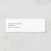 Elegant White Gown on Grey - Stijlvol Eenvoudig de Mini Visitekaartje (Achterkant)