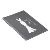 Elegant White Gown on Grey - Stijlvol Eenvoudig de Notitieboek (Rechterzijde)