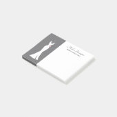 Elegant White Gown on Grey - Stijlvol Eenvoudig de Post-it® Notes (Schuin)
