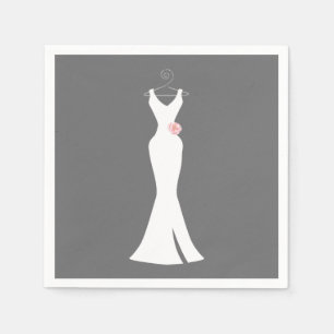Elegant White Gown on Grey - Stijlvol Eenvoudig de Servet