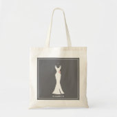 Elegant White Gown on Grey - Stijlvol Eenvoudig de Tote Bag (Voorkant)