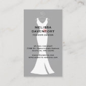 Elegant White Gown on Grey - Stijlvol Eenvoudig de Visitekaartje (Achterkant)