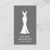 Elegant White Gown on Grey - Stijlvol Eenvoudig de Visitekaartje (Voorkant)