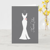 Elegant White Gown on Grey - Stijlvol Kaart (Gele Bloem)