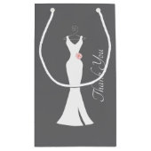 Elegant White Gown on Grey - Stijlvol Klein Cadeauzakje (Achterkant)