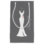 Elegant White Gown on Grey - Stijlvol Klein Cadeauzakje (Voorkant)