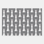 Elegant White Gown on Grey - Stijlvol patroon Inpakpapier Vel (Voorkant 2)