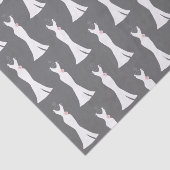 Elegant White Gown on Grey - Stijlvol patroon Tissuepapier (Detail)