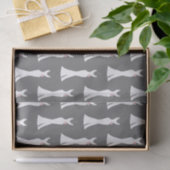 Elegant White Gown on Grey - Stijlvol patroon Tissuepapier (Geschenk)