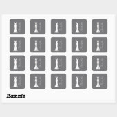 Elegant White Gown on Grey - Stijlvol Vierkante Sticker (Vel)