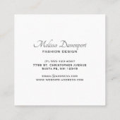 Elegant White Gown on Grey - Stylish Minimalist Vierkante Visitekaartje (Achterkant)