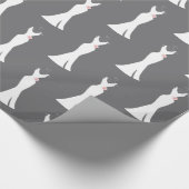 Elegant White Gown on Grey - Stylish Simple Desiin Cadeaupapier (Hoek)