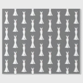 Elegant White Gown on Grey - Stylish Simple Desiin Cadeaupapier (Vlak)