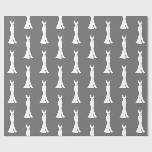 Elegant White Gown on Grey - Stylish Simple Desiin Cadeaupapier (Vlak)