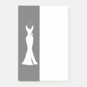 Elegant White Gown on Grey - Stylish Simple Desiin Post-it® Notes (Voorkant)