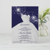 Elegant White Gown Quinceañera Kaart (Staand voorkant)