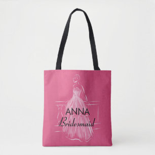 Elegant White Gown Vrijgezellenfeest Canvas tas