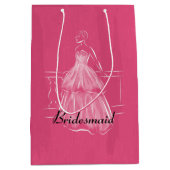 Elegant White Gown Vrijgezellenfeest Gift Bag Medium Cadeauzakje (Voorkant)