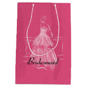 Elegant White Gown Vrijgezellenfeest Gift Bag Medium Cadeauzakje (Achterkant)