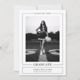 Elegant White Graduate Announcement Kaart