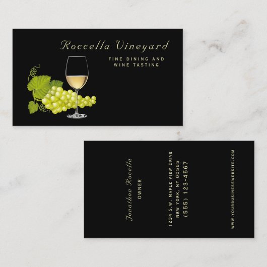 Elegant White Grape Winery Visitekaartje (Voorkant / Achterkant)