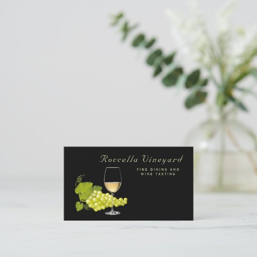 Elegant White Grape Winery Visitekaartje (Staand voorkant)