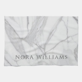 Elegant White Gray Personalized Marble Texture  Theedoek