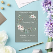 Elegant White & Green Acrylic Wedding Invitation Acryl Uitnodigingen (Insitu (Huwelijk))