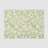 Elegant White & Green Botanical Floral Tissuepapier (Voorkant)