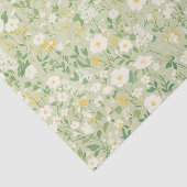 Elegant White & Green Botanical Floral Tissuepapier (Detail)