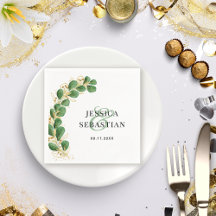 Elegant White Green en Gold Eucalyptus Wedding