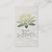 Elegant White & Green Lotus Yoga Instructor Script Visitekaartje (Voorkant)