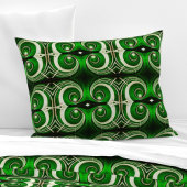 Elegant white green mirrored spiral L-size pattern Kussensloop