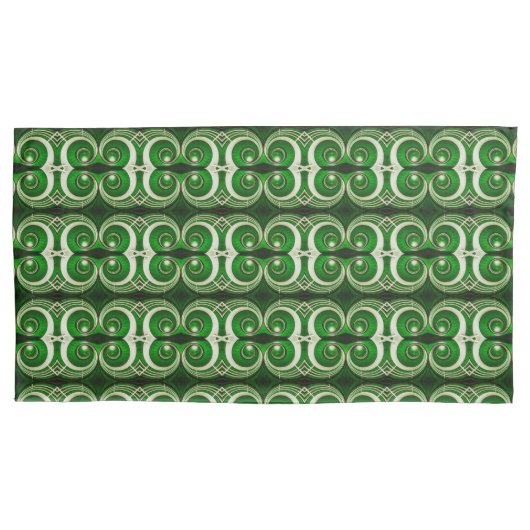 Elegant white green mirrored spiral S-size pattern Kussensloop (Voorkant)