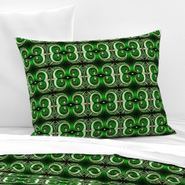 Elegant white green mirrored spiral S-size pattern Kussensloop