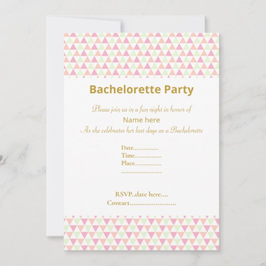 ELEGANT WHITE GREEN PINK BACHELORETTE KAART (Voorkant)