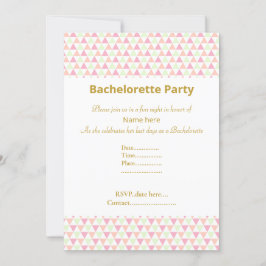 ELEGANT WHITE GREEN PINK BACHELORETTE KAART