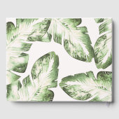 Elegant White Green Tropical Beach Leaves Wedding Gastenboek (Achterkant)