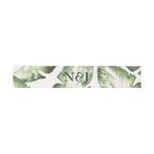 Elegant White Green Tropical Beach Leaves Wedding Uitnodigingen Wikkel (Vlak)